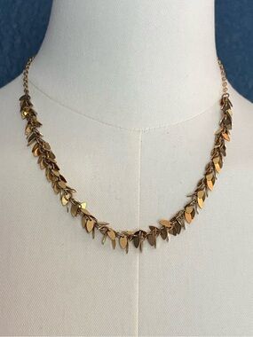 2/$30 AVON  Gold Leaf Accent Necklace - Shimmering Gold Tones
